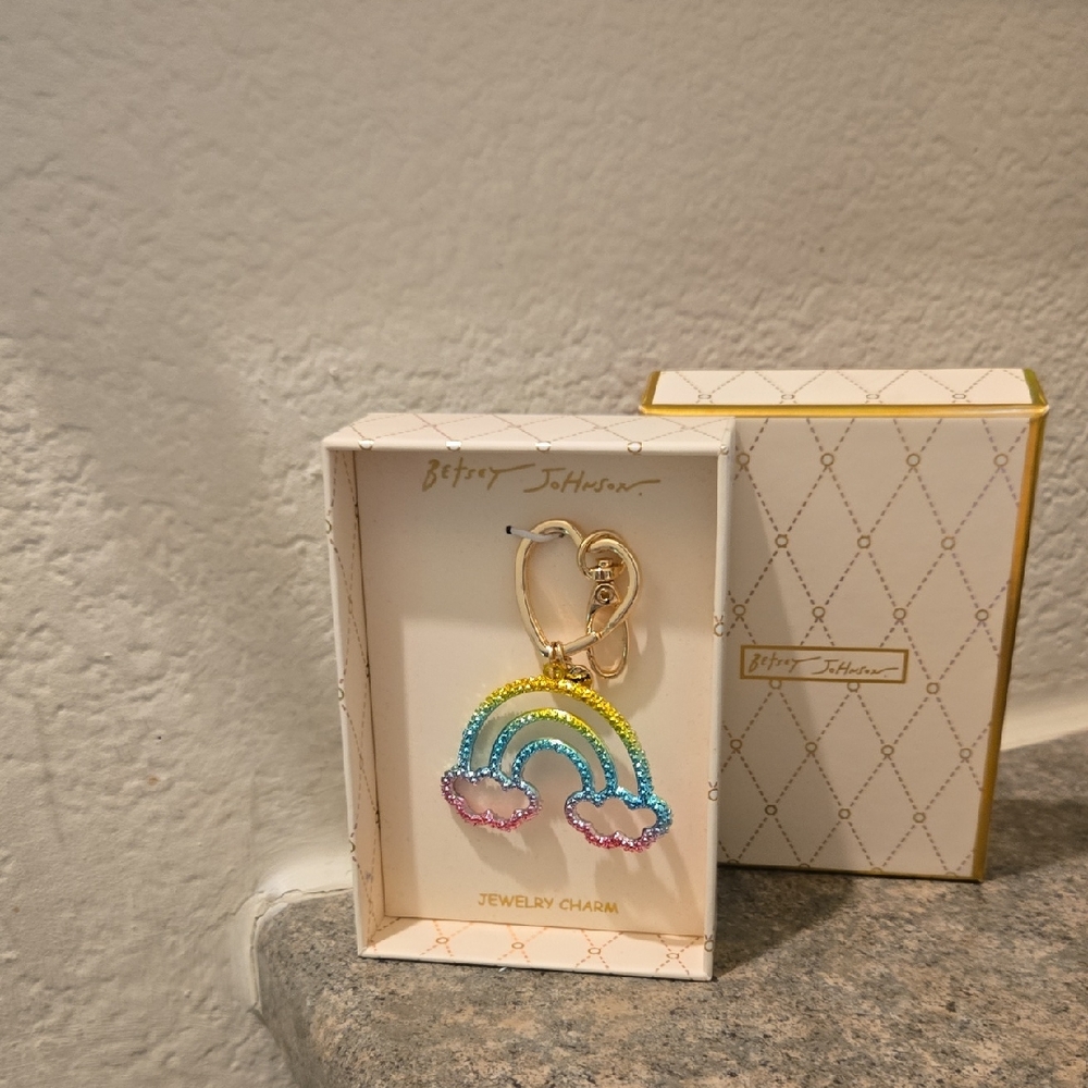 Betsey Johnson Pastel Rainbow Keychain Brand New